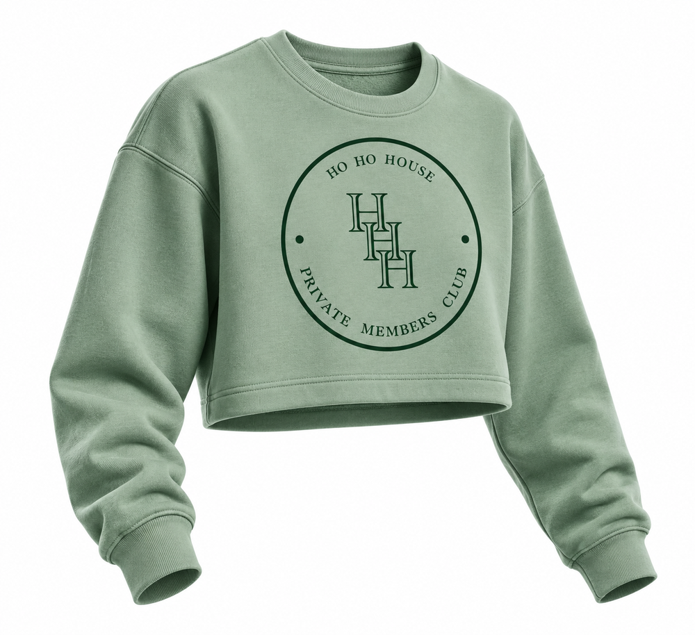 HO HO HOUSE women's cropped sweatshirt design