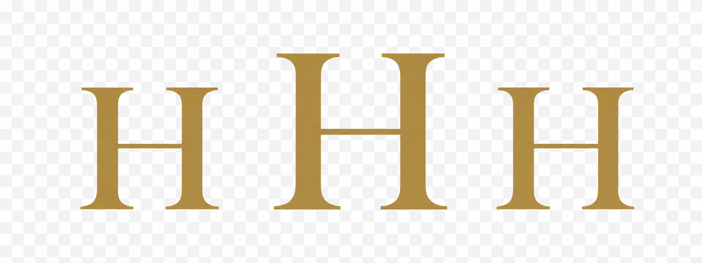 HO HO HOUSE gold three-H monogram
